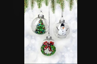 Virtual Paint Nite: Set of 3 Christmas Ornaments (6+)